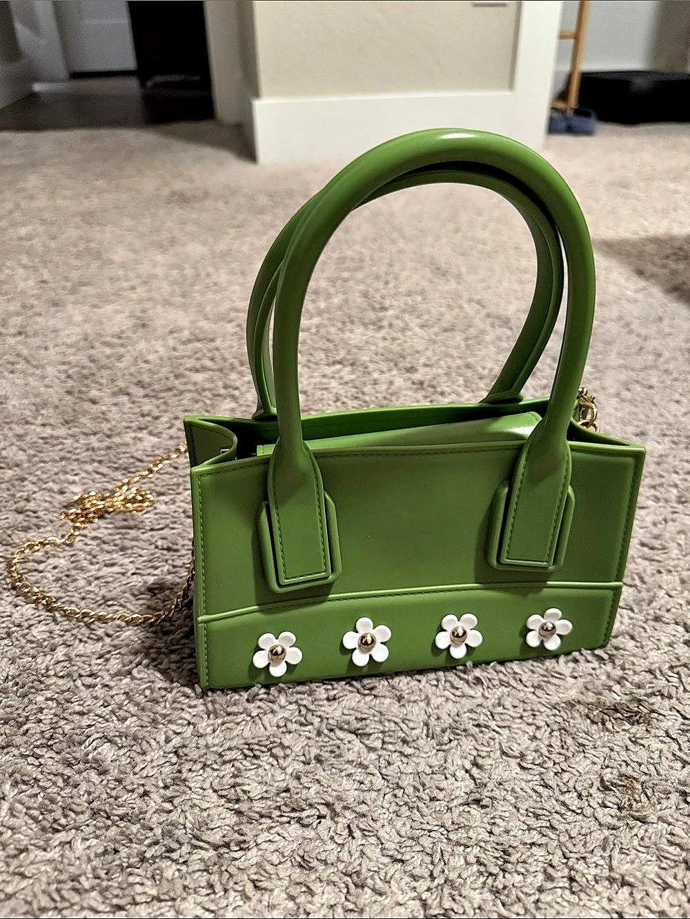 FARM Rio Jelly Flower Bag Mini Green & Gold Handbag